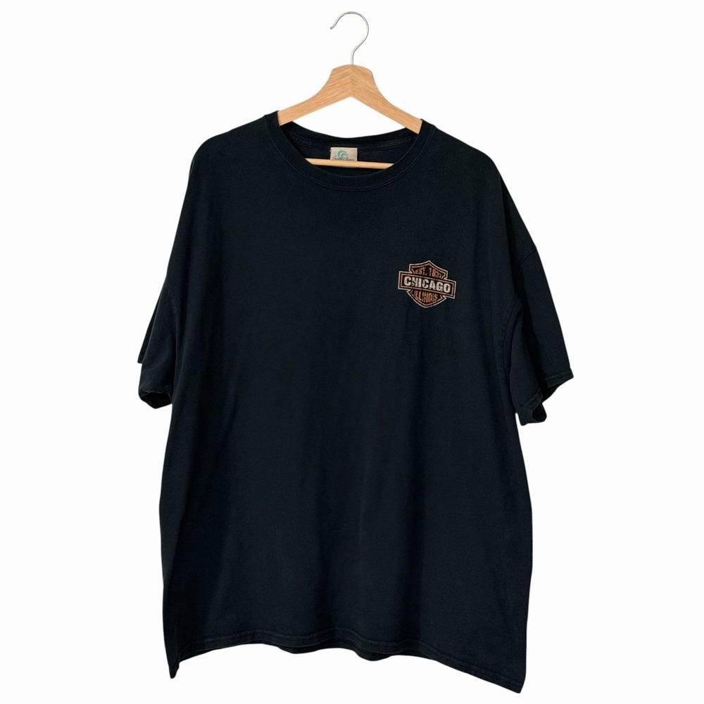 Coastal Classics Chicago‎ Illinois Eagle T Shirt Black Motorcycle Biker XL XXL